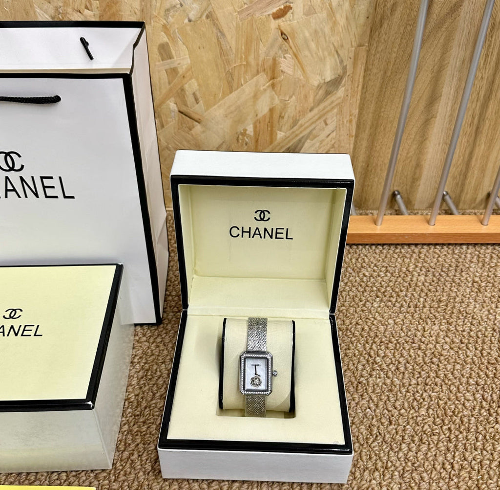 Chanel Première Ladies Watch – Silver Diamond Bezel Mesh Bracelet