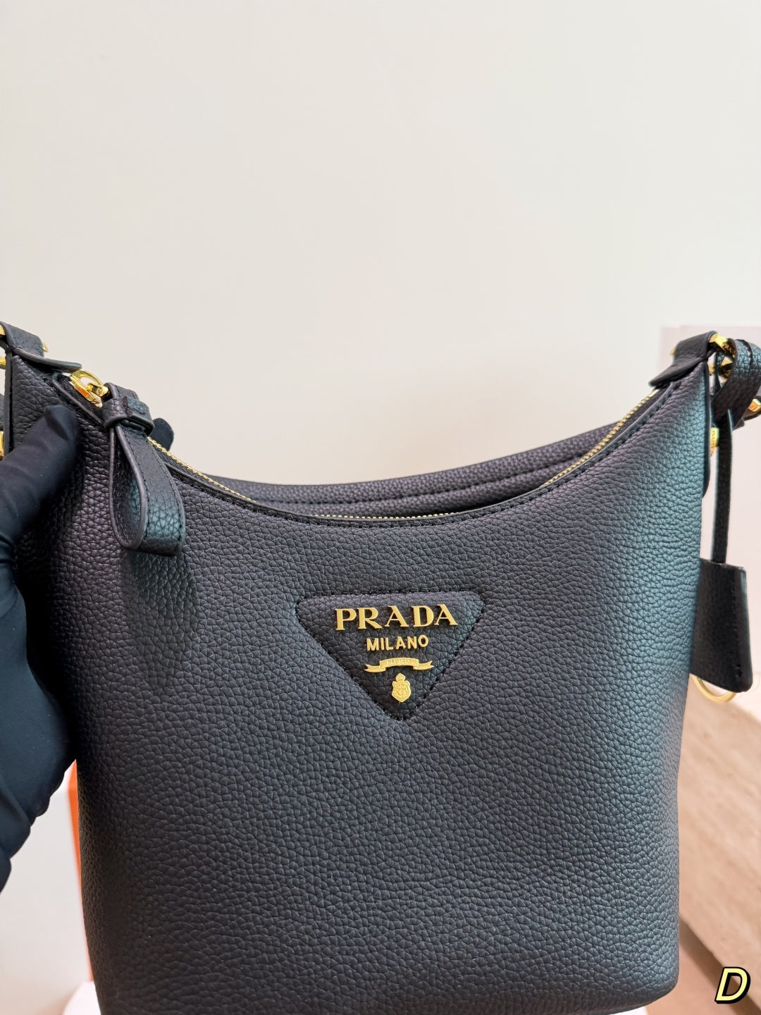 Prada Milano Black Leather Hobo Bag