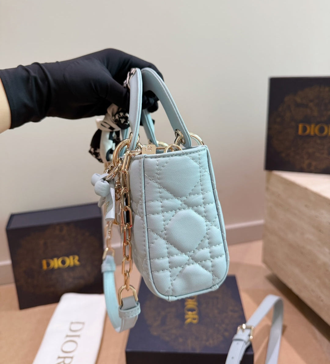 Christian Dior Lady D-Joy Bag – Powder Blue Cannage Leather