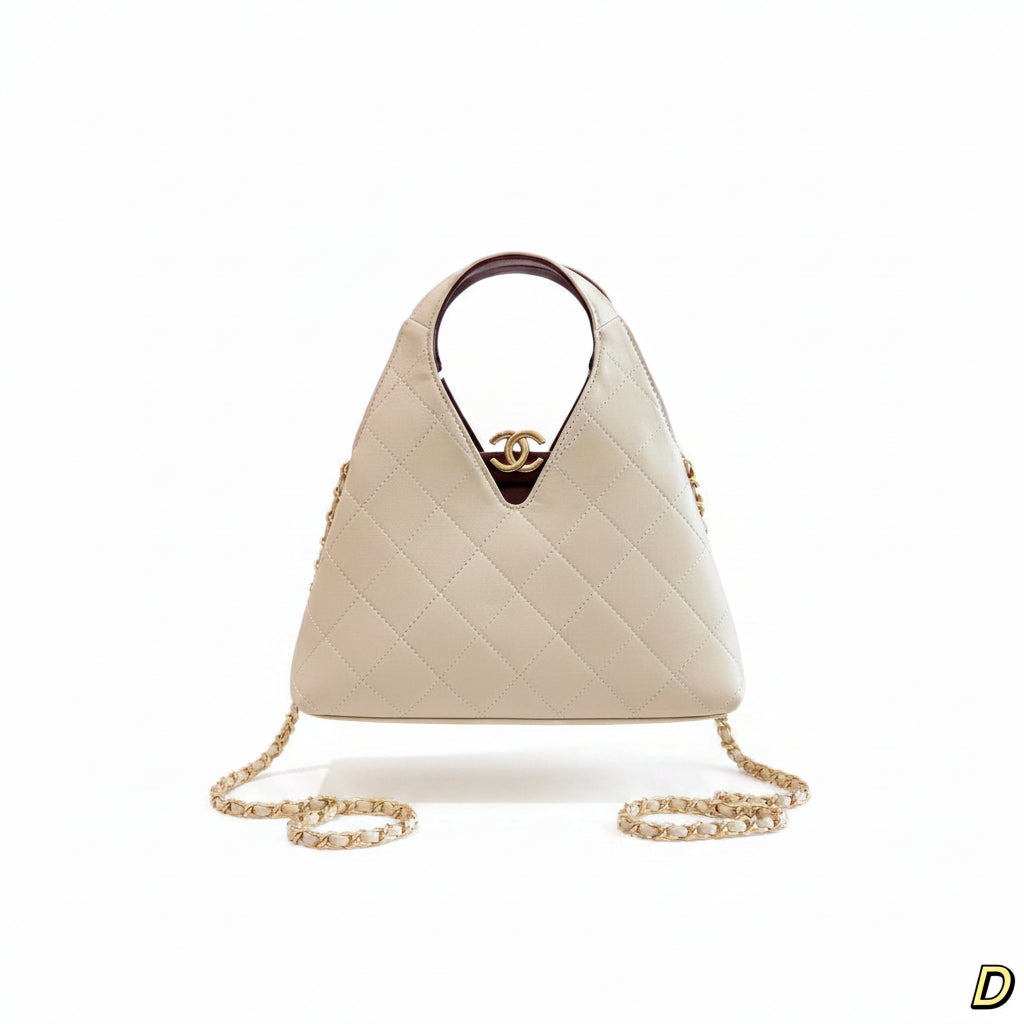 Chanel Quilted Hobo Bag – Beige
