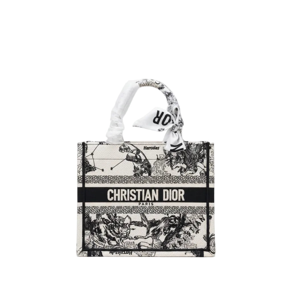 Christian Dior Book Tote – White Hercules Embroidery
