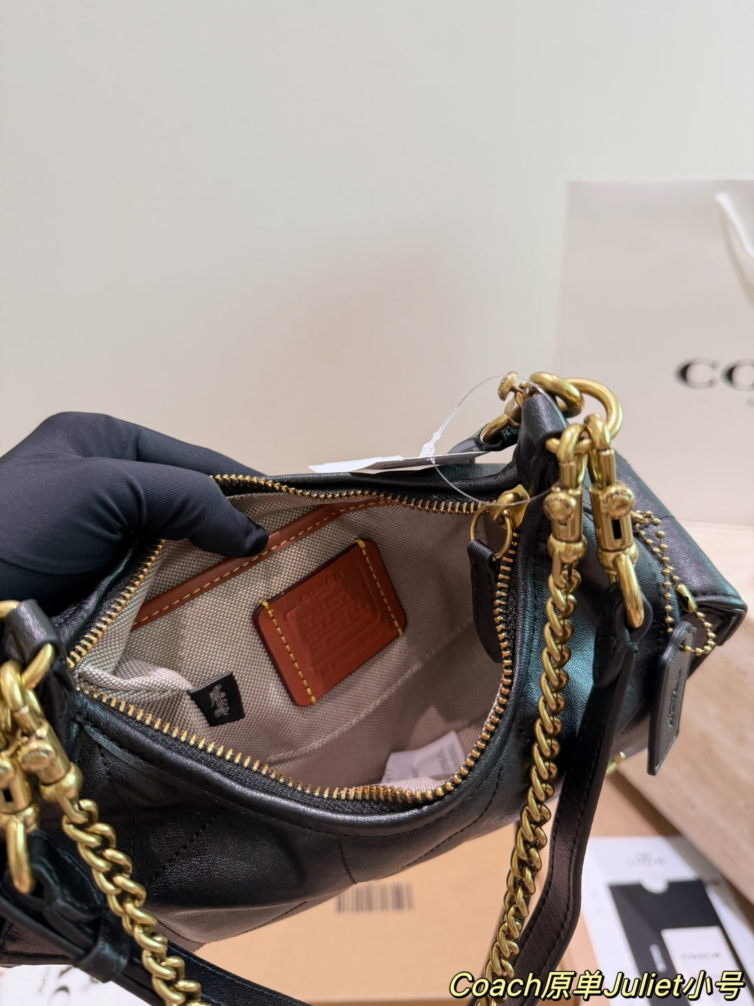 Coach Quilted Leather Hobo Bag – Black