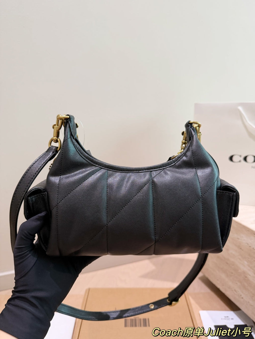 Coach Quilted Leather Hobo Bag – Black