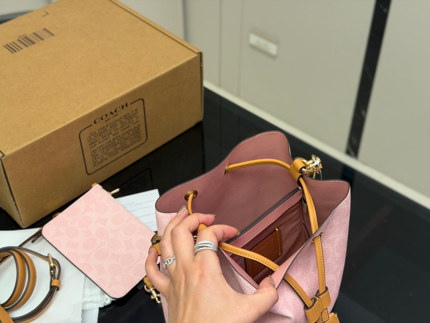 Coach Mini Bucket Bag – Blush Pink