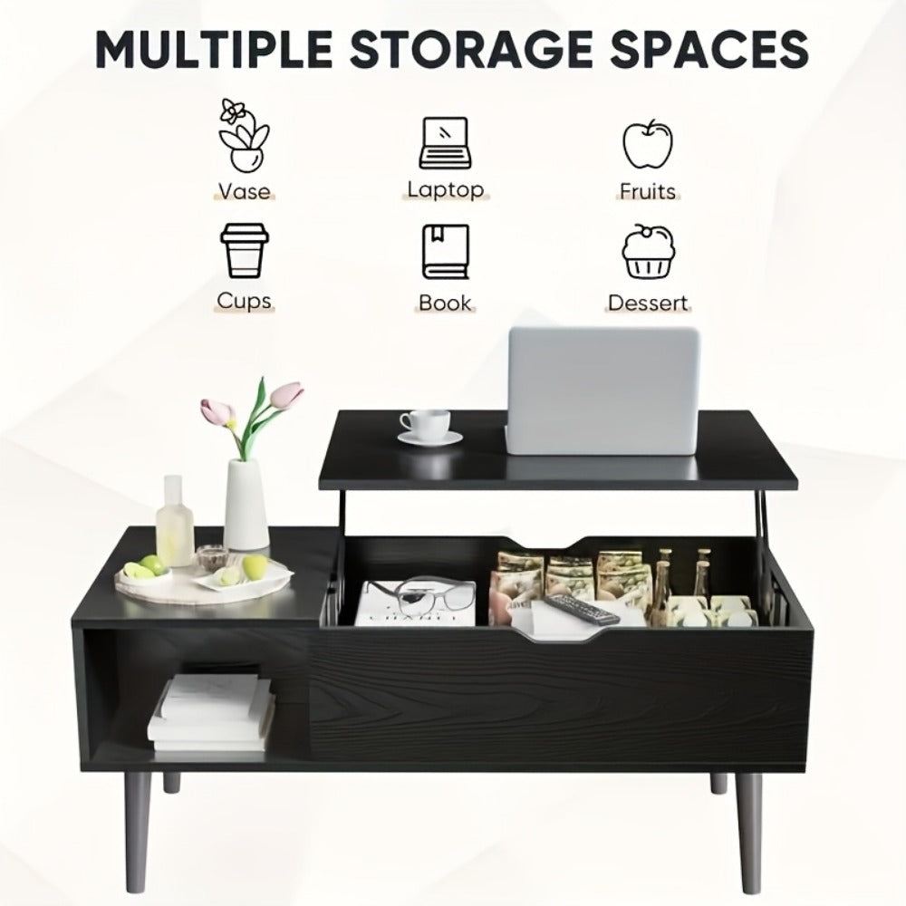 Coffee Table with Hidden Storage for Work, Display, and Everyday Use
