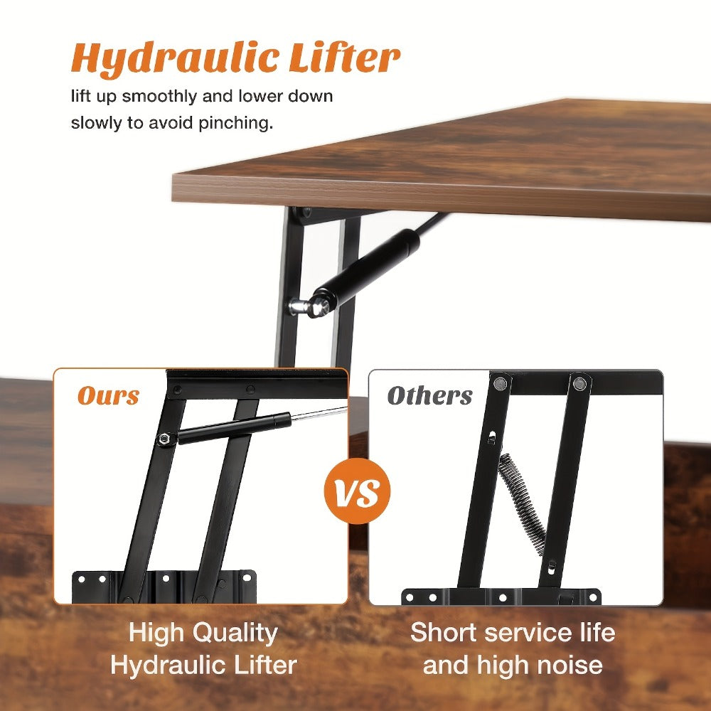 Coffee Table with Hidden Storage for Work, Display, and Everyday Use