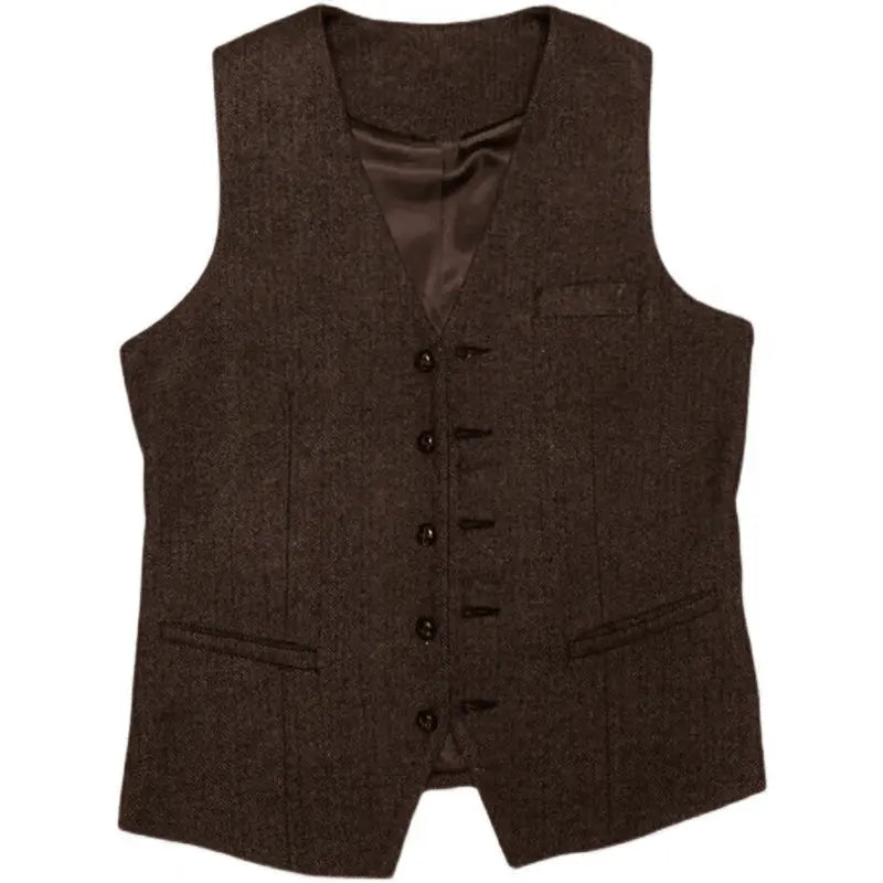 Sweetearing Tweed Suit Men's Breasted Vintage Classic Tuxedos