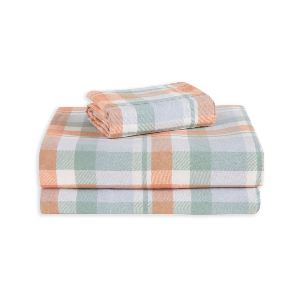 Elegant Comfort Flannel Plaid - 100% Turkish Cotton Flannel, 4-Piece Flannel Sheet Set