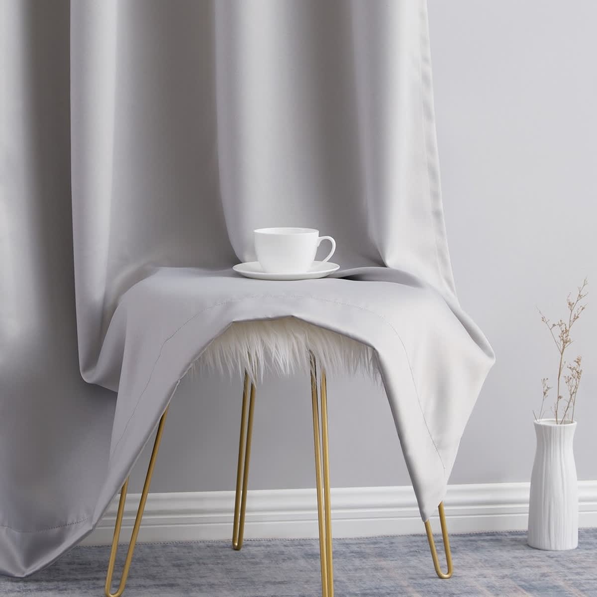 Thd Lawrence 100% Full Blackout Thermal Insulated Energy-Saving Grommet Curtain Panels (Set of 2)