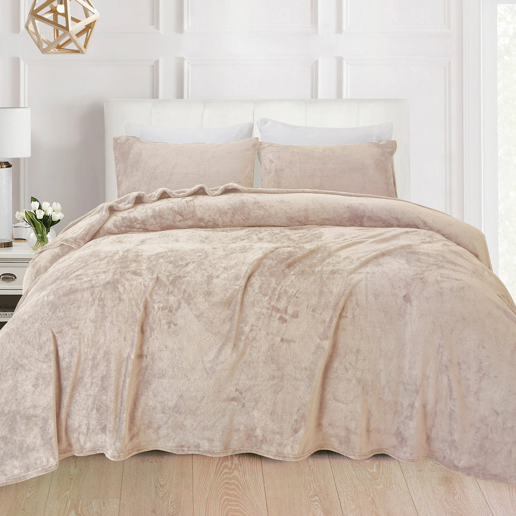 Elegant Comfort 4-Piece Velvet Plush Flannel Sheet Set