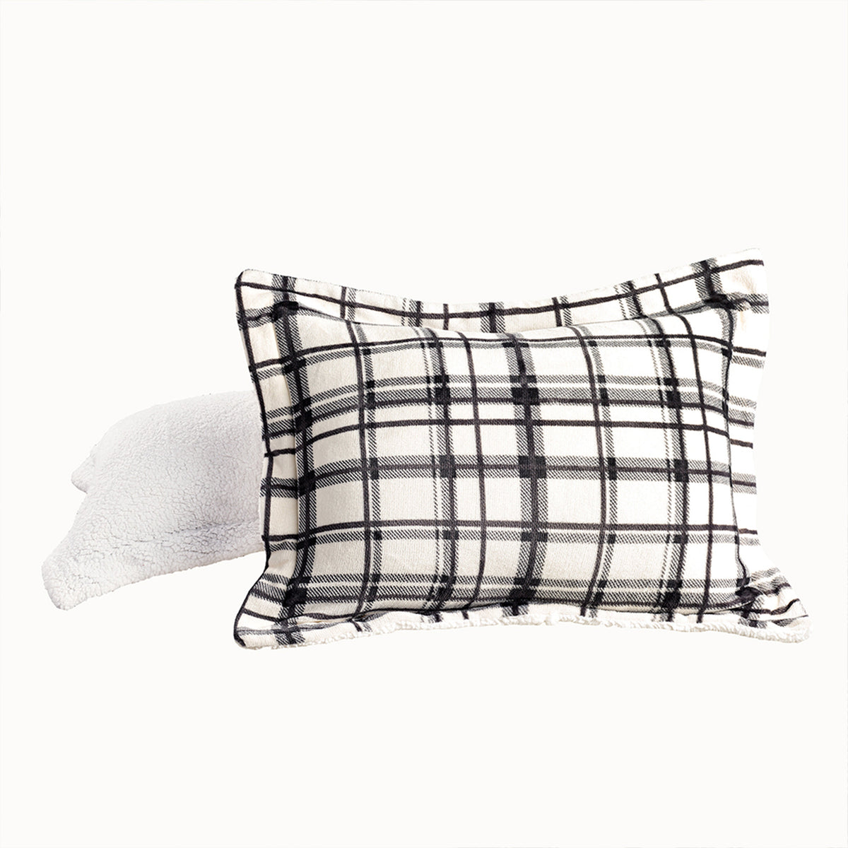 Elegant Comfort 3-Piece Plaid Micro-Suede Reversible Sherpa - Comforter Set
