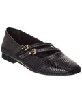 M by Bruno Magli Melia Snake-Embossed Leather Flat