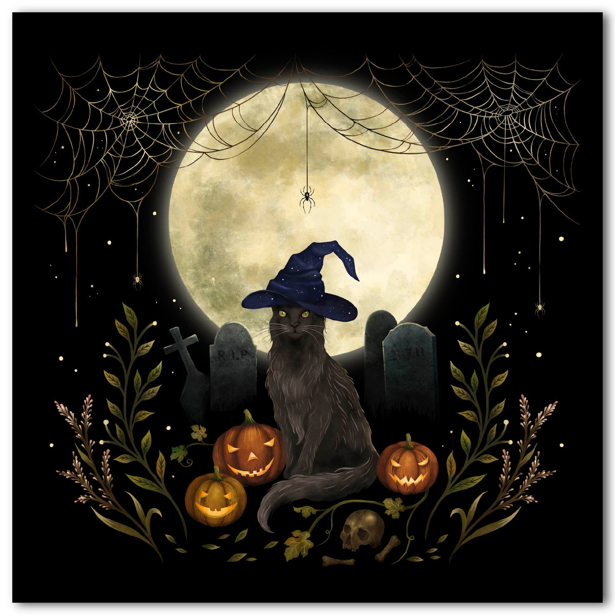 Halloween Cat Gallery-Wrapped Canvas Wall Art