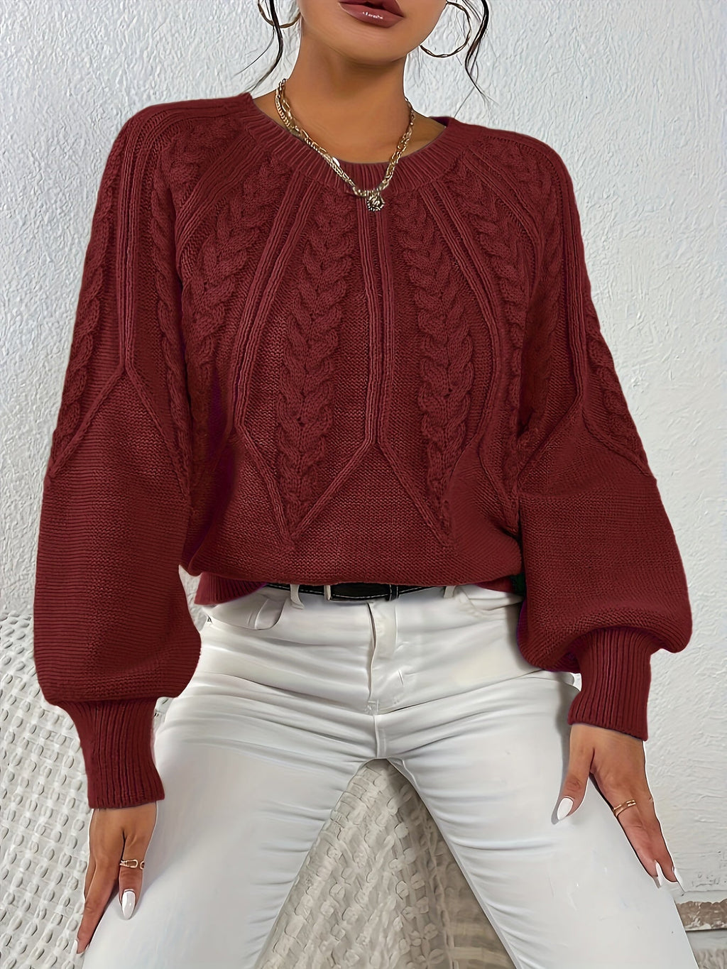 Ophelia | Entspannter Zopfmuster-Pullover