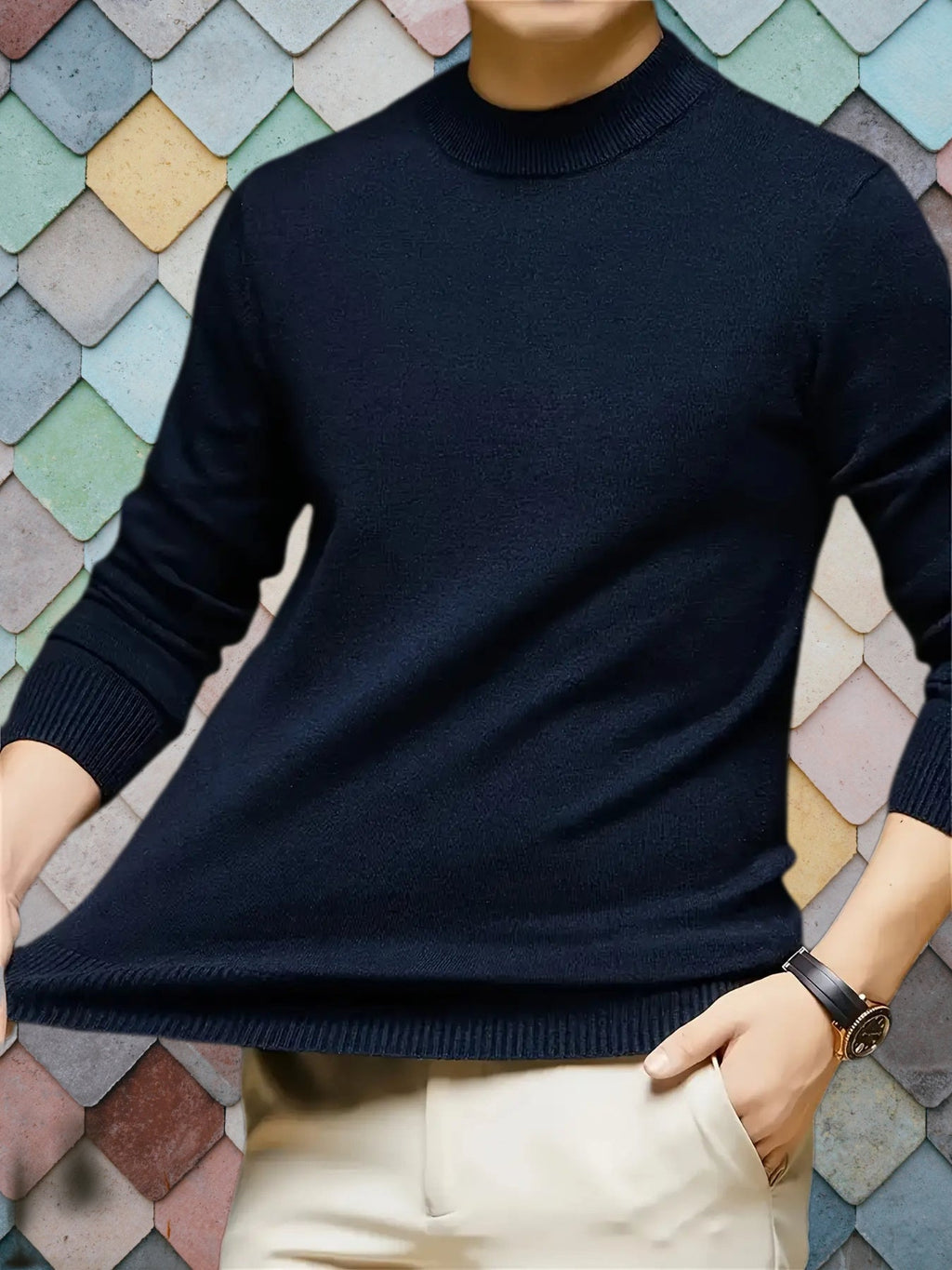 Cedric | Kuscheliger Stehkragen-Pullover