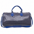 Goyard Boeing 55 Travel Bag – Navy Blue Goyardine Canvas Cobalt Leather Silver Hardware