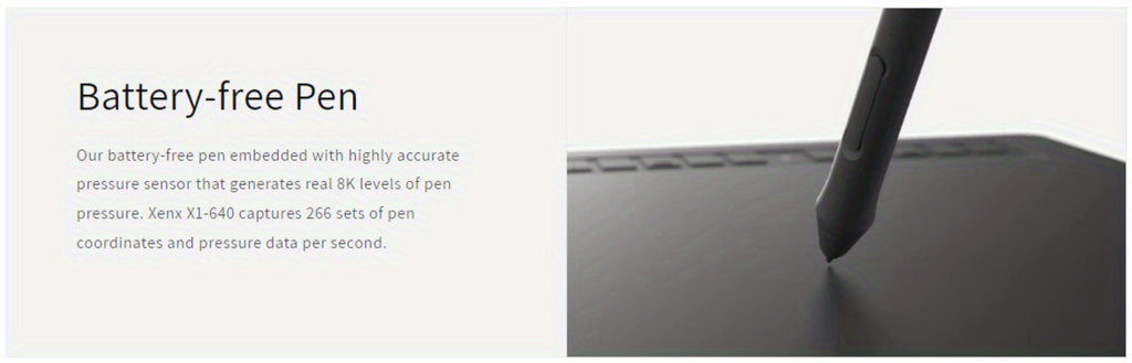 Graphics Drawing Tablet, XENX 10 x 6.22 Inch, 8192 Pressure Sensitivity Battery-Free Passive Stylus