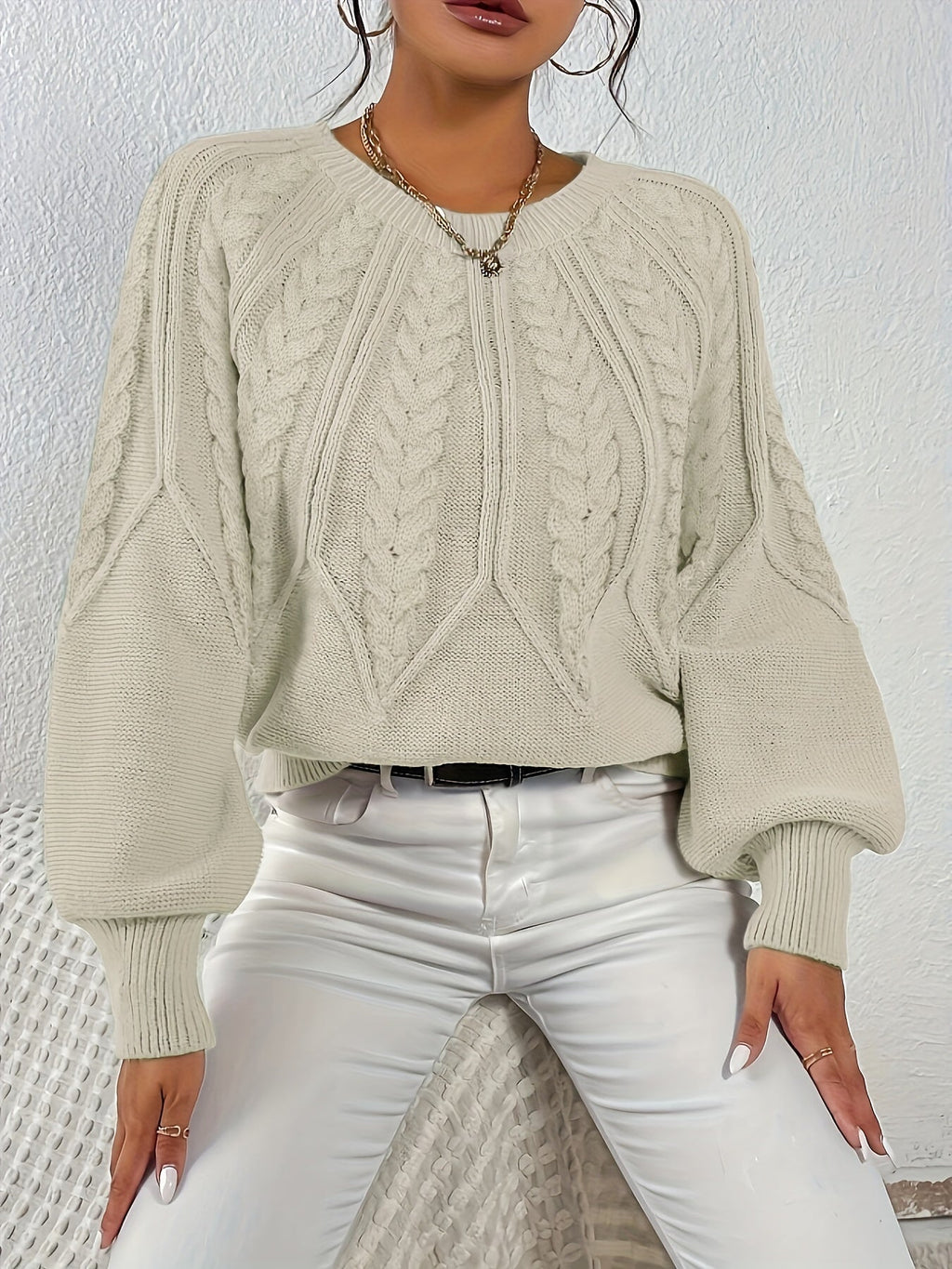 Ophelia | Entspannter Zopfmuster-Pullover