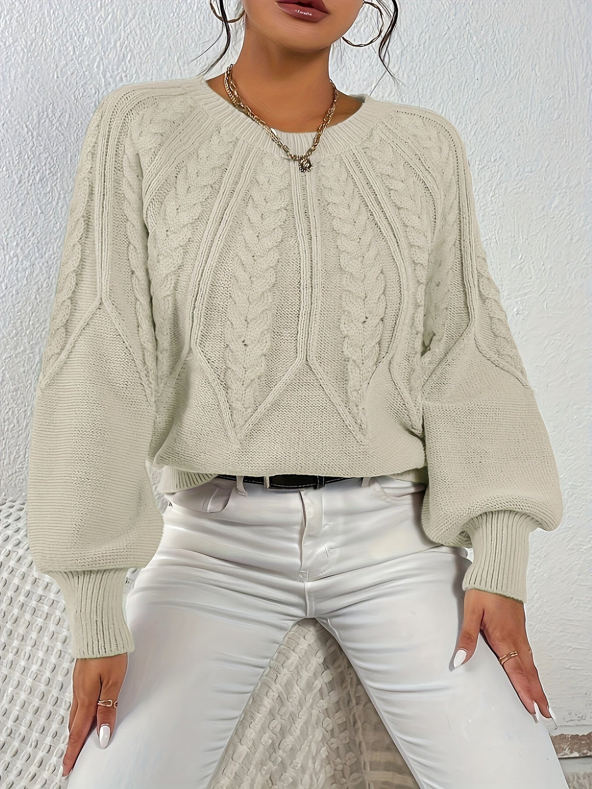 Ophelia | Entspannter Zopfmuster-Pullover