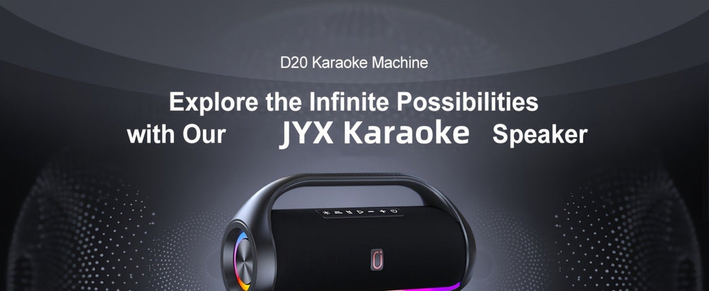 JYX D20 Portable Bluetooth Boombox Speaker with 3D Surround Sound, RGB Disco Lights, Deep Bass Boost