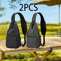Sling Bag Two-Pack in Dark Gray and Light Gray Oxford Cloth with Crossbody Chest Carry and Zippers