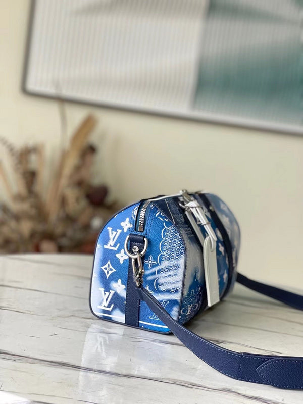 Louis Vuitton Keepall XS – Blue Clouds Monogram Bandana Patchwork Print Crossbody