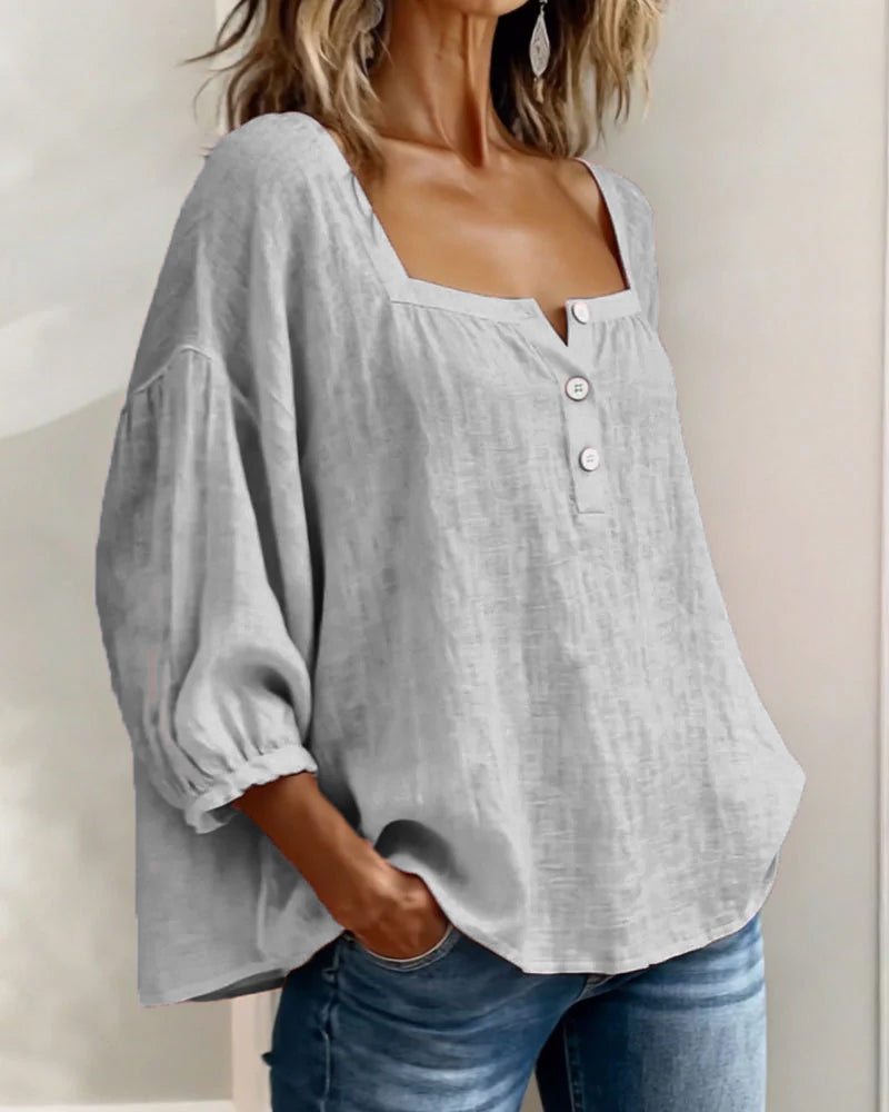 Orlinda | Stilvolle, lässige Bluse mit Puffärmeln