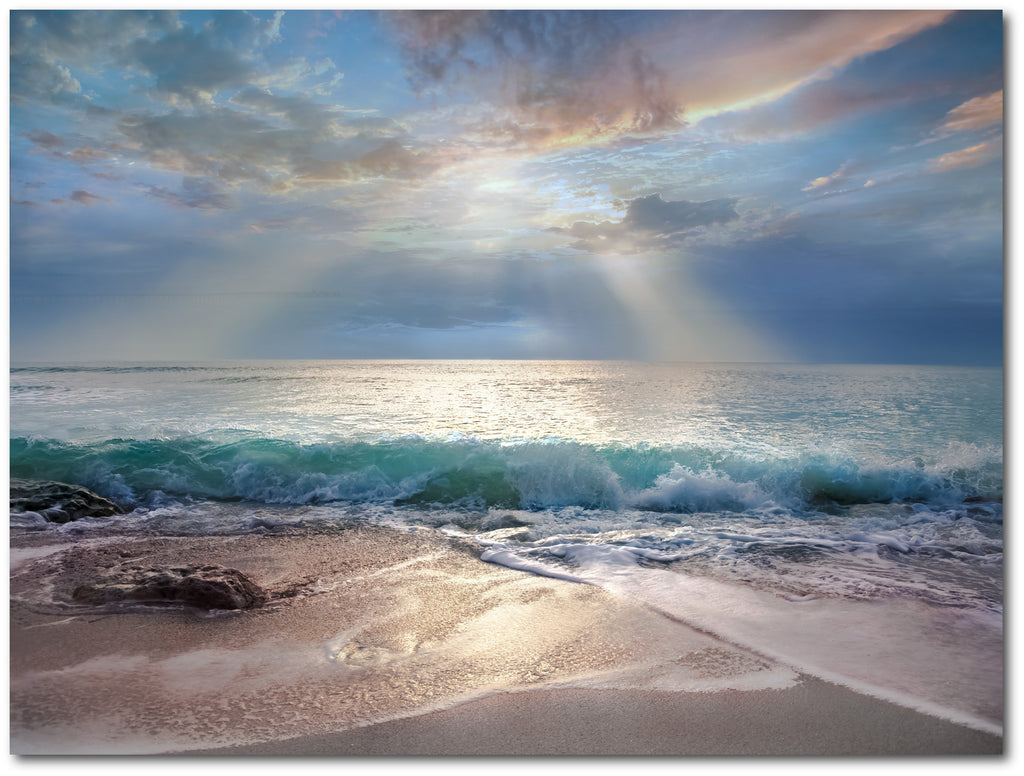 Aqua Blue Morning Gallery-Wrapped Canvas Wall Art