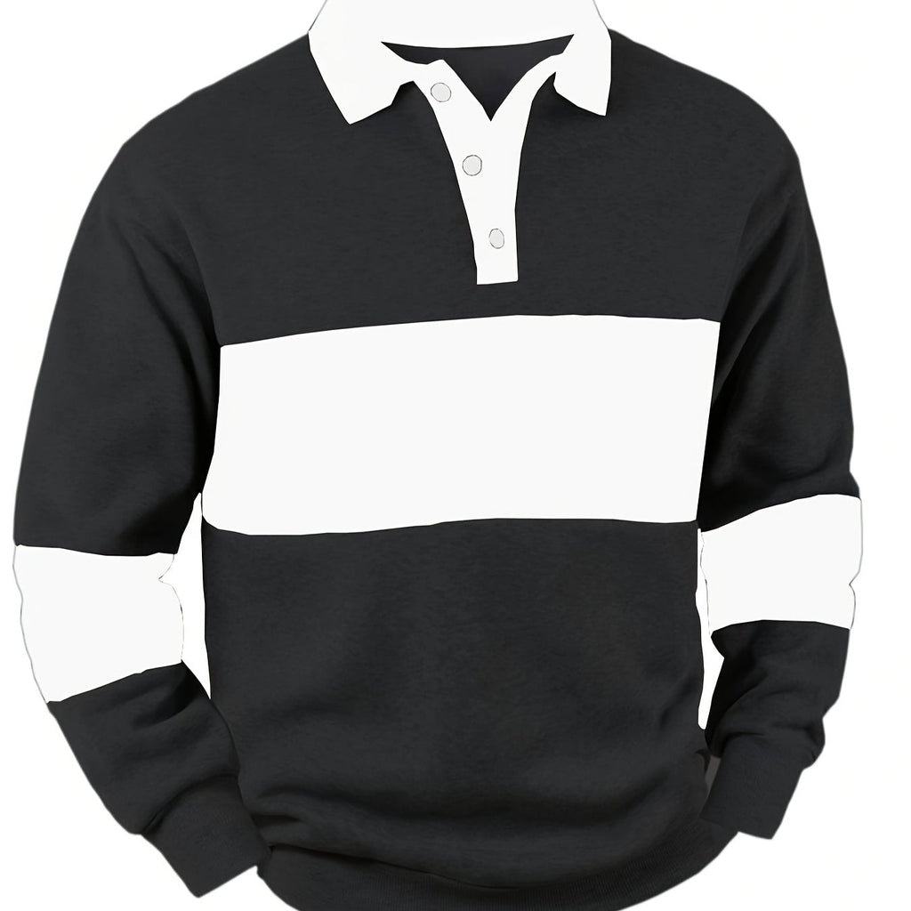 Nolan | Langärmliges Polo-Shirt im Colour-Block-Design