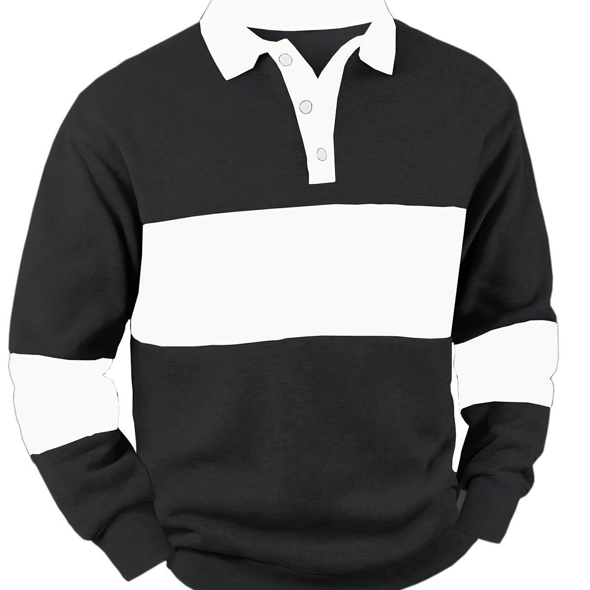 Nolan | Langärmliges Polo-Shirt im Colour-Block-Design
