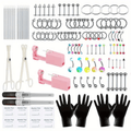 Body Piercing Jewelry Set 116pcs Stainless Steel – 14G 16G Mix BCR CBR Labret Lip Rings, Cartilage Daith Earrings, Nose Septum & Belly Studs