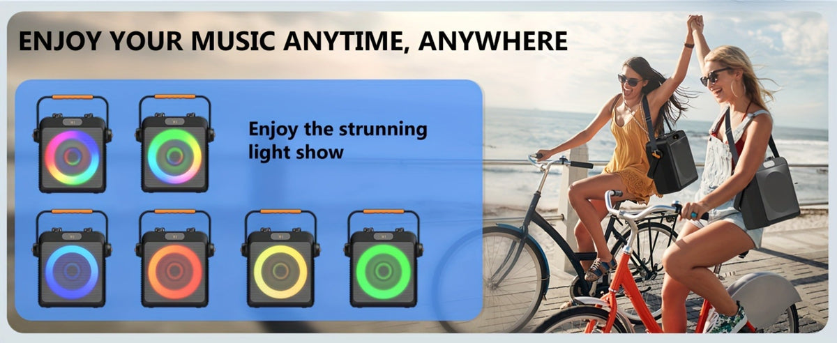 Karaoke Machine, JYX T19-T for Adults 2 Microphones & RGB Light Show, Wireless Bluetooth Speaker