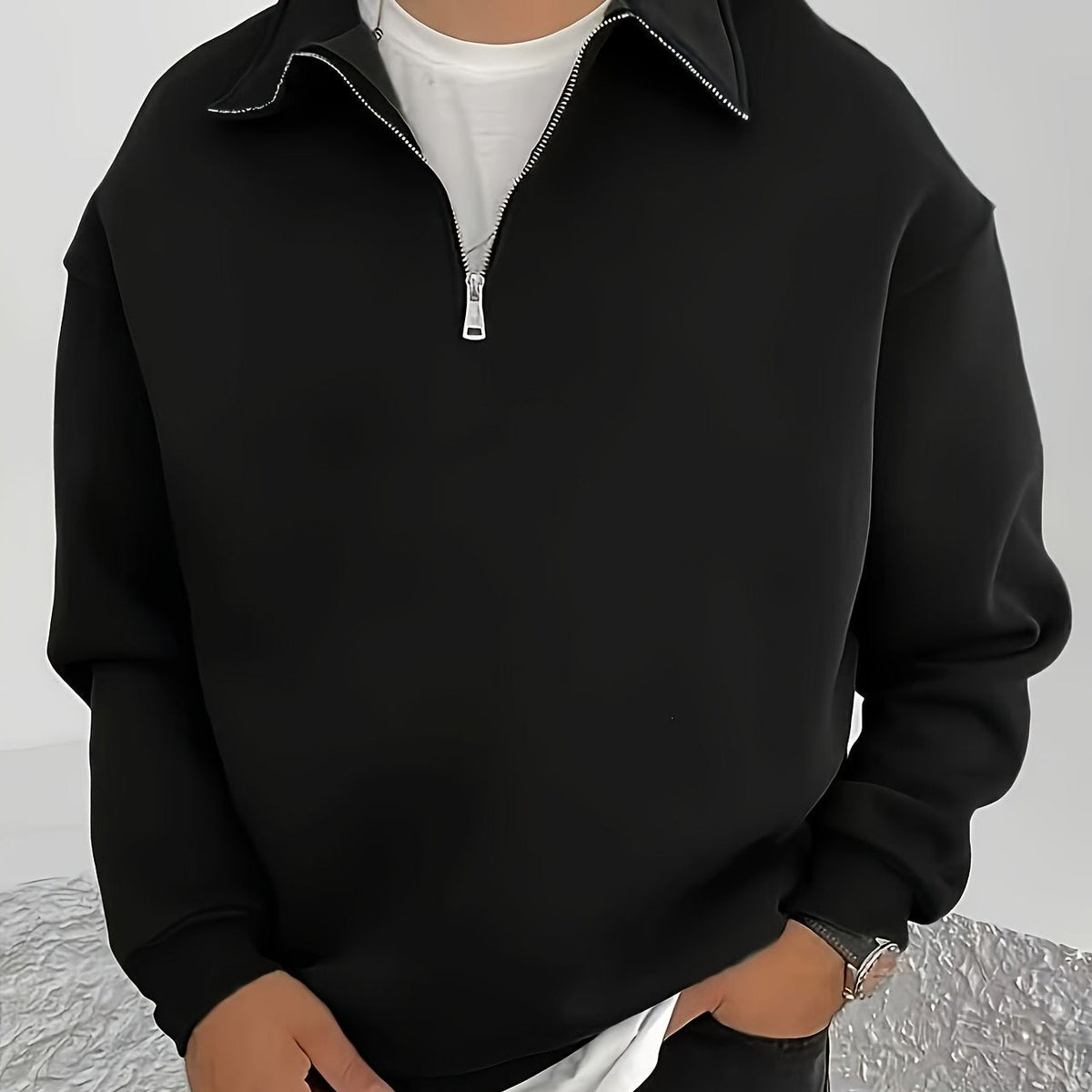 Gideon | Sweatshirt mit Reißverschluss und Kragen