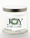 Joy to the World 12.8 Oz Candle Glass Jar with Brushed Silver Metal Lid