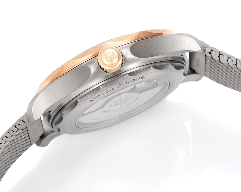 Omega Seamaster Diver 300M – Steel Yellow Gold Green Ceramic Bezel Green Dial Mesh Bracelet 007 Edition