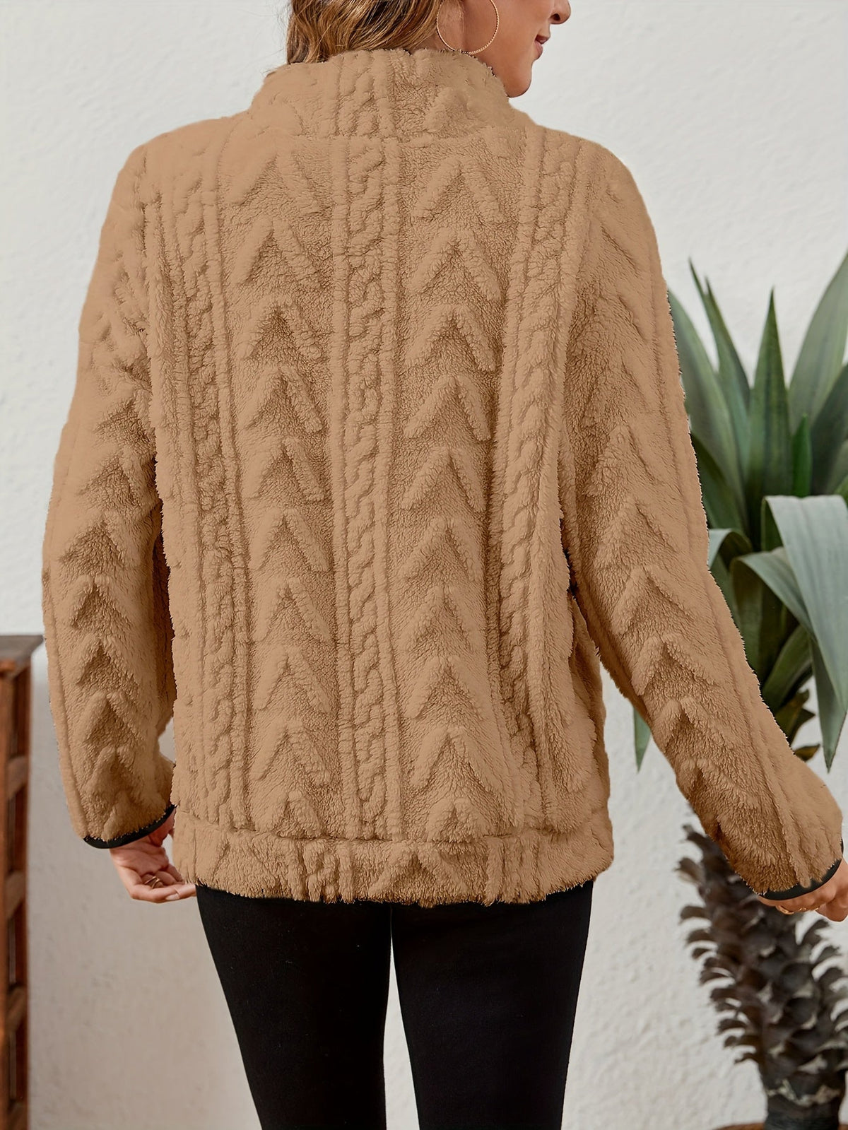 Thea | Textured Half-Zip Pullover
