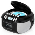 CD and Cassette Player Combo Boombox Portable AM FM Radio Tape Recording Stereo Sound for Bedside Audio, Alarms and Room Entertainment