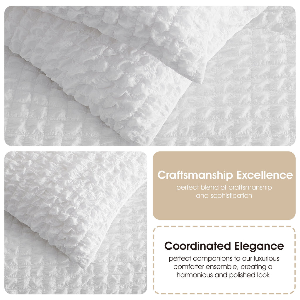 Nanshing Dolton Seersucker Microfiber Stiching 3 Piece Comforter Set
