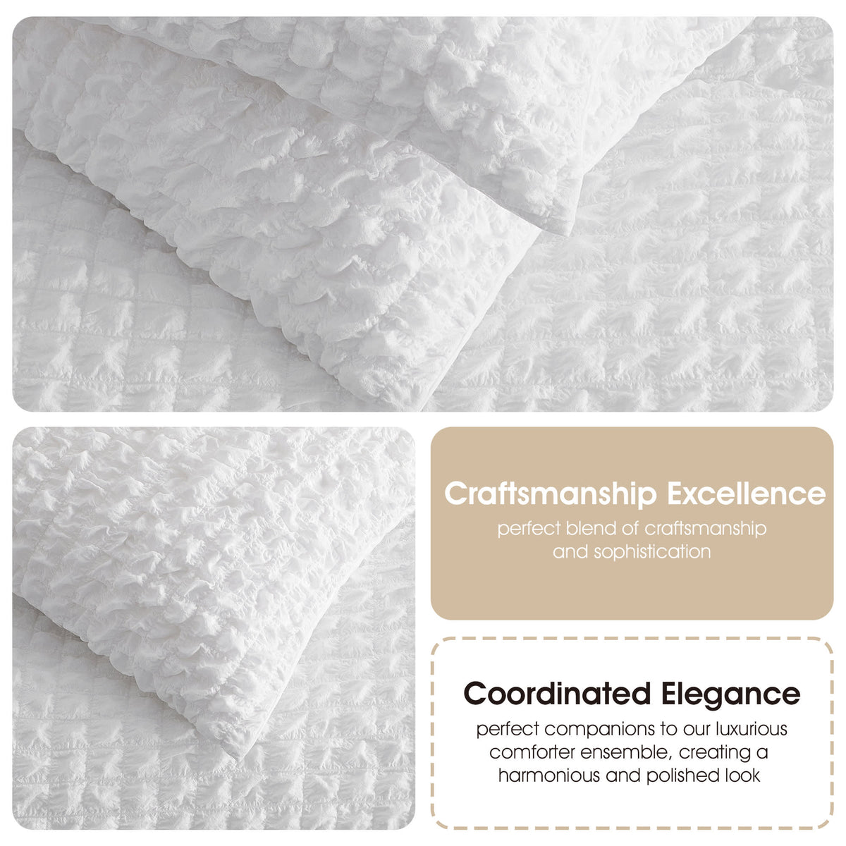 Nanshing Dolton Seersucker Microfiber Stiching 3 Piece Comforter Set
