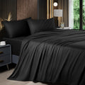 Bed Sheet Set 4-Piece 2200TC Bamboo Blend with Four Bed Sizes and Eleven Solid Color Options