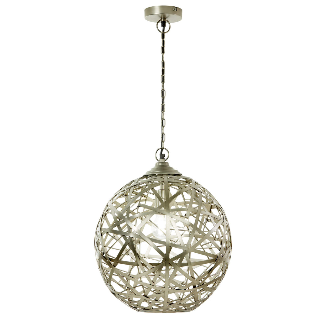 River of Goods Hanging Metal Orb Pendant, Antique Nickel
