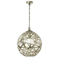 River of Goods Hanging Metal Orb Pendant, Antique Nickel