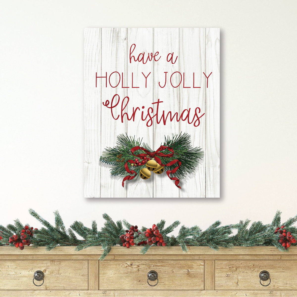 Holly Jolly Christmas Gallery-Wrapped Canvas Wall Art