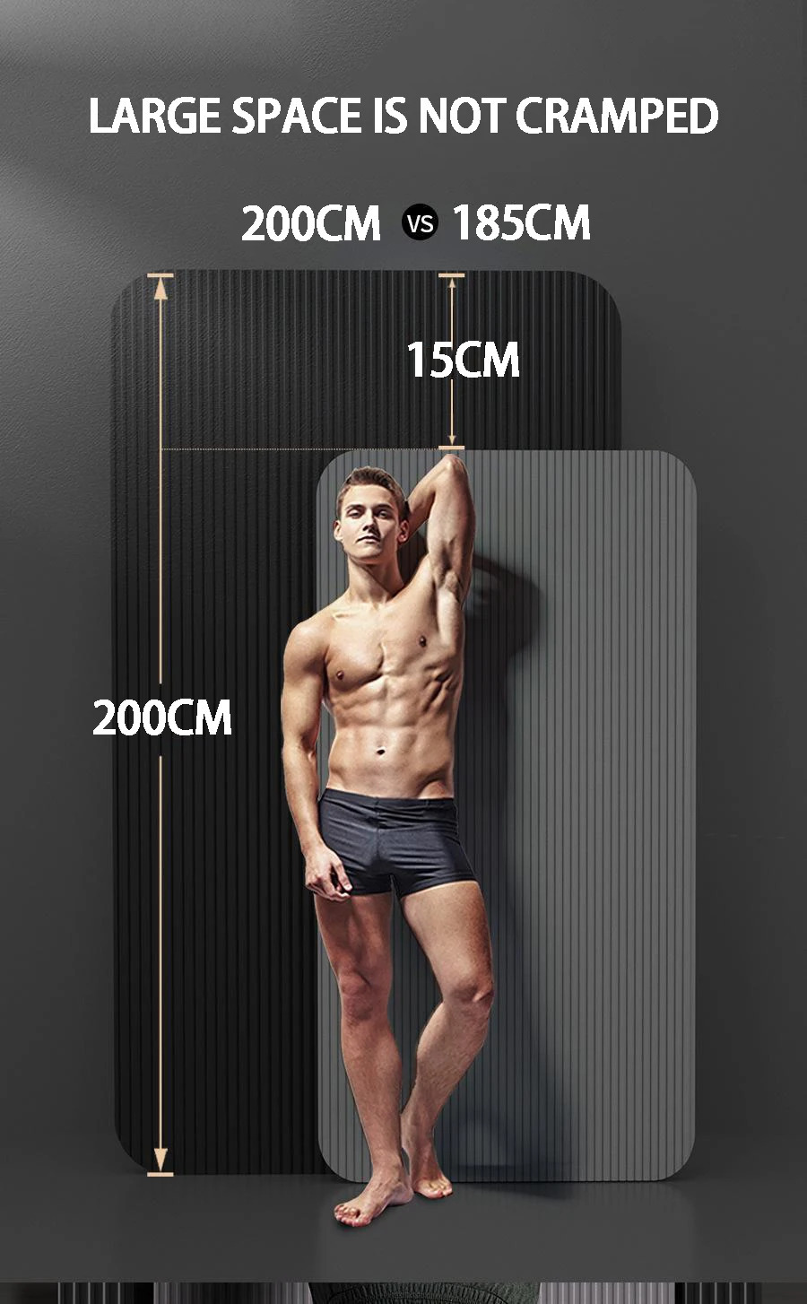 20mm Thick Yoga Mat, Extra Long 79 x 35-Inch Non-Slip Exercise Mat for Pilates, Stretching and Home Fitness
