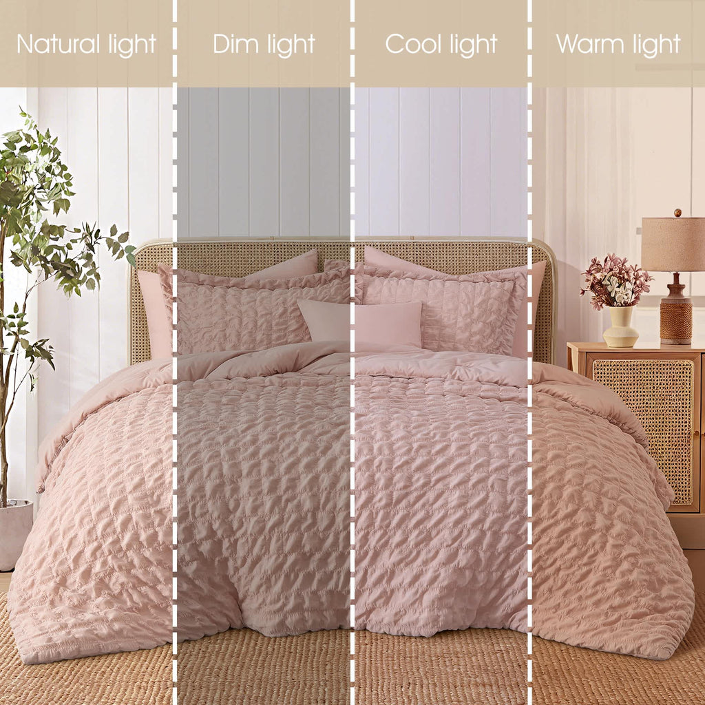 Nanshing Dolton Seersucker Microfiber Stiching 3 Piece Comforter Set