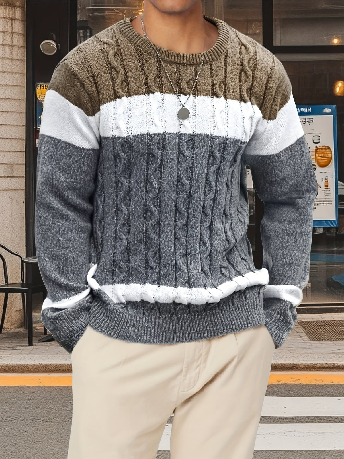 Bradley | Strukturierter Zopfmuster-Pullover