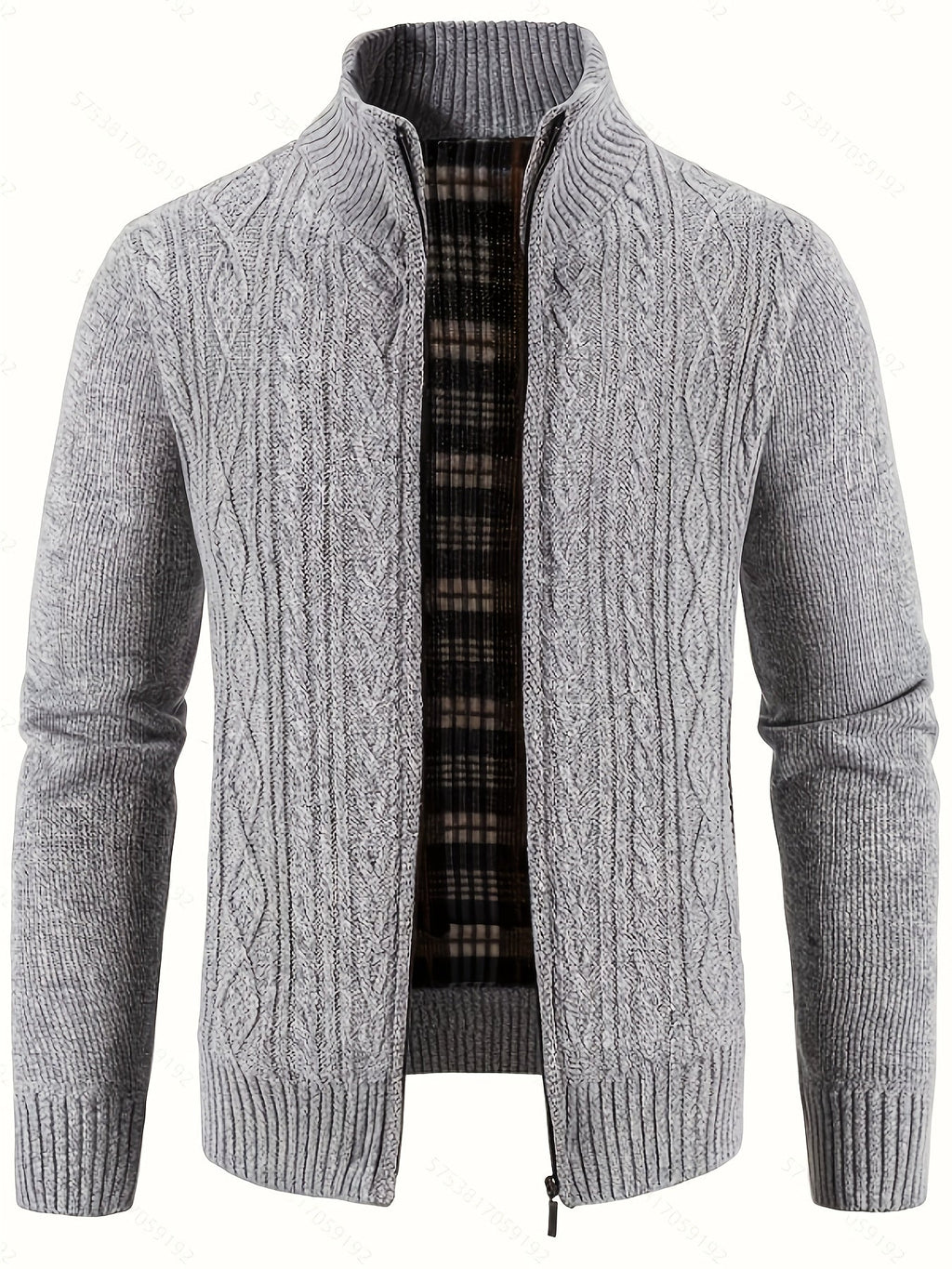 Edmund | Textured Stand-Collar Zip Cardigan