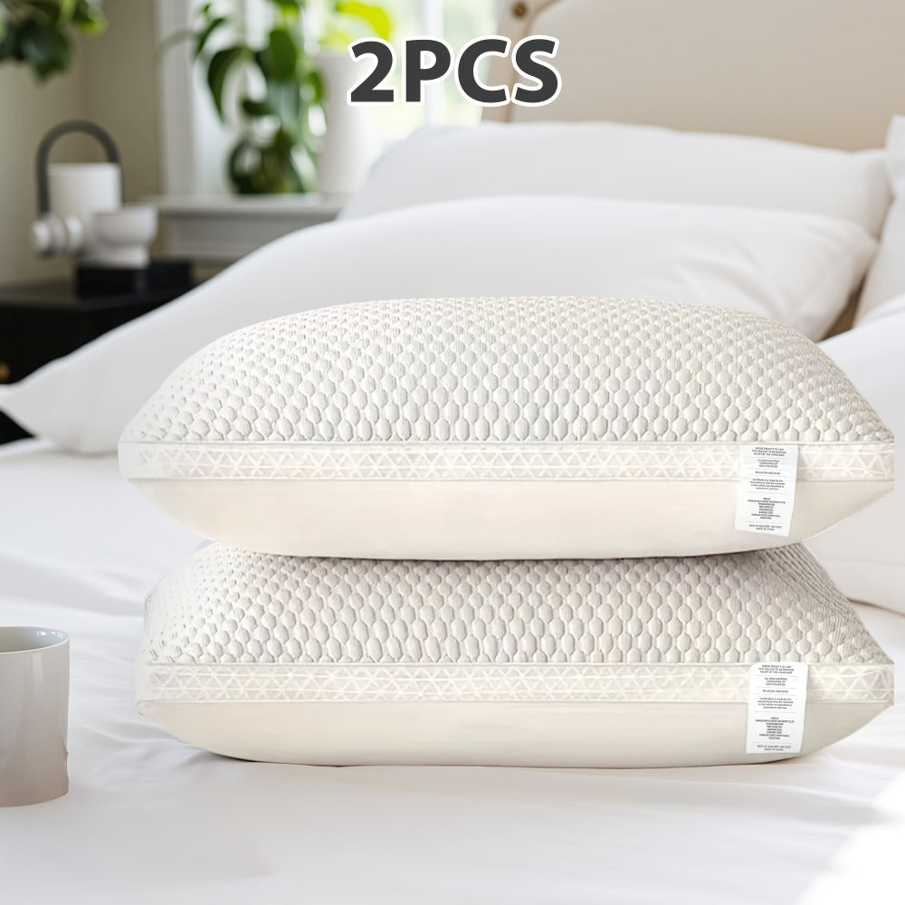Bed Pillow Set of 2 Queen-Size Blue or Gray Pillows with 29 x 18.9-Inch Profile and Washable Cover