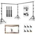 Backdrop Stand BEIYANG 20 x 10-Foot Three-Tripod Corner Kit with Twin Crossbars and Six Spring Clamps