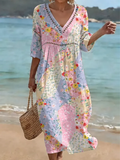 Verity | Stilvolles Patchwork-Kleid mit Blumenmuster